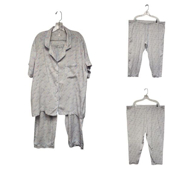 Gilligan & O'Malley Short Sleeve Sleepwear Pajama Pants Set Size 3X Blue/Red - Picture 1 of 10